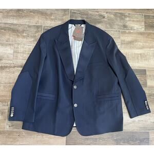 $4350 NWT Etro Boxy Fit Blue Wool Peak Lapel 2-Button Blazer Single Breasted 42R